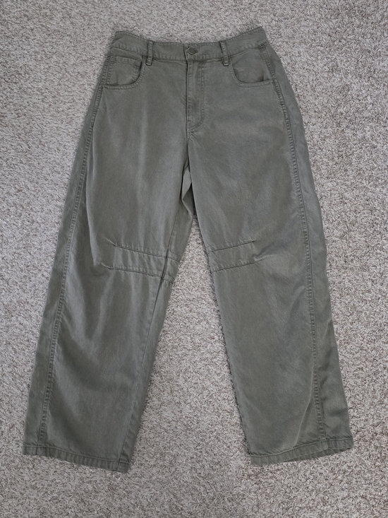 Young Fabulous & Broke Denim - YFB Young Fabulous & Broke Barrel Jean Olive Green Ankle Length Womens Medium